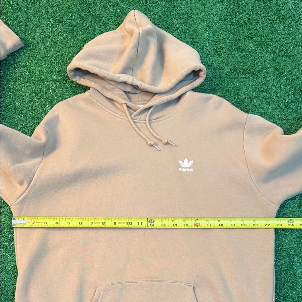 Adidas Tan Sweatshirt with Ribbed Cuffs and Hood - Picture 3 of 6